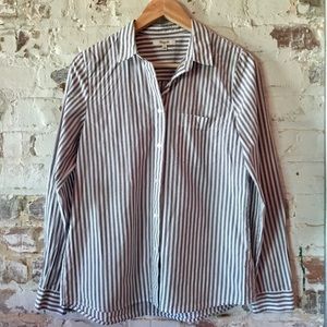 Madewell Grey Striped Button Down